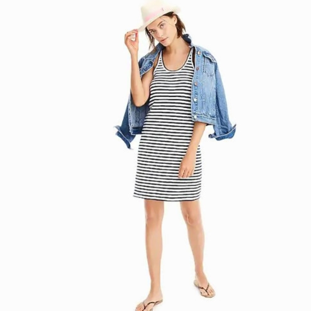 J.Crew Racerback tank dress in stripe